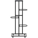  Stalak za cvijeće s 5 katova 44 x 23 x 100 cm crni željezni | shoptok.hr
