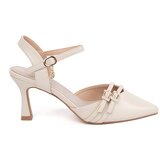 GOODIN Light beige pumps with an open heel Cene
