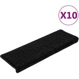  Prostirke za stepenice 10 kom 65x21x4 cm Crne s pravokutnim rubom | shoptok.hr