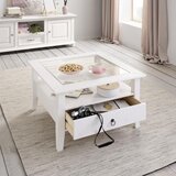 Zandiara klubska mizica provence, bela, s steklom | Shoptok.si