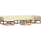  Set vanjskih sofa 22 pcs Prirodna i krem Čvrsto drvo akacije | shoptok.hr