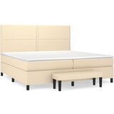 vidaXL Krevet s oprugama i madracem krem 200 x 200 cm od tkanine Cijene
