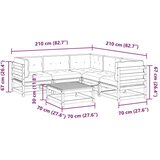  6-dijelni set vrtnih sofa od duglazije i jelovine s jastucima | shoptok.hr