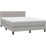  box spring s madracem LED svjetlosivi 140x200 cm tkanina | shoptok.hr