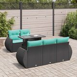  6-dijelni set vrtnih sofa s jastucima crni od poliratana bagrem | shoptok.hr