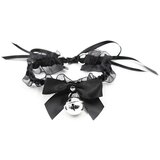 LATETOBED BDSM Line Collar with Bow, Bell and Lace Black | Shoptok.si