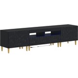  5-dijelni LED TV ormarić Crna Konstruirano drvo | shoptok.hr