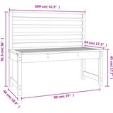  Vrtna klupa bijela 109 cm od masivne borovine | shoptok.hr