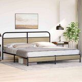 Metalni Kovinski posteljni okvir brez vzmetnice sonoma hrast 193x203 cm, (21611591) | Shoptok.si