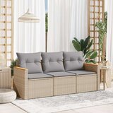  3-dijelni set vrtnih sofa s jastucima bež od poliratana Cijene