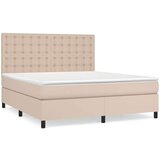  Box spring postelja z vzmetnico kapučino 180x200cm umetno usnje, (20896815) | Shoptok.si