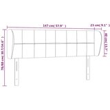  Uzglavlje s ušima tamnoplavo 147x23x78/88 cm baršunasto | shoptok.hr
