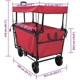 Sklopiva ručna kolica Crvena 105 x 56.5 x 116 cm Oxford tkanina - Crvena | shoptok.hr