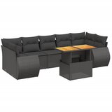 Maison Chic Seti vrtnega pohištva - Vrtna garnitura - Vrtni pohištvo set 8-delna z blazinami črn poli ratan, (21800154) | Shoptok.si