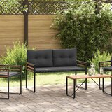  Drvena klupska klupa s jastukom Siva 114 x 55 x 77 cm | shoptok.hr