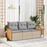 vidaXL 3-dijelni set vrtnih sofa od poliratana s jastucima bež Cijene