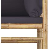  6-dijelna vrtna garnitura od bambusa s tamnosivim jastucima | shoptok.hr