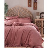 Mila Home Luxury Rožnata posteljnina za zakonsko posteljo/podaljšana iz renforce bombaža 240x220 cm Ruffle Striped – | Shoptok.si