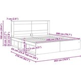  Konstrukcija postelje z vzglavjem Dimljeni oreh 200 x 200 cm, (5000104460) | Shoptok.si