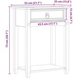  Konzolni stol Bijelo 55 x 35 x 73 cm Čvrsto borovo drvo | shoptok.hr