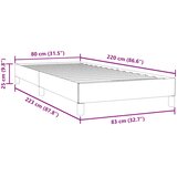 Box spring krevet bez madracem tamnosivi 80 x 220 cm baršunasti | shoptok.hr