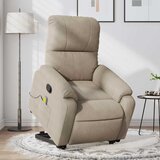 Maison Chic masažni naslanjač - Relax naslanjač s funkcijo vstajanja taupe blago mikrovlakna, (22061602) | Shoptok.si