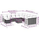 vidaXL 12-dijelni set vrtnih sofa od poliratana s jastucima sivi | shoptok.hr
