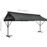  Samostojeća tenda 500 x 300 cm antracit | shoptok.hr
