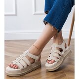 Gemre Beige platform gladiator sandals Hartos | ePonuda.com