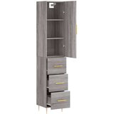vidaXL Visoka omara siva sonoma 34,5x34x180 cm inženirski les | Shoptok.si