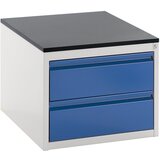 RAU Predalnik s teleskopskimi vodili, višina 460 mm, predali 2 x 180 mm, svetlo siva / encijan modra, širina 580 mm | Shoptok.si