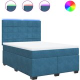 vidaXL Box spring postelja z vzmetnico modra 140x190 cm žamet, (21306266) Cene