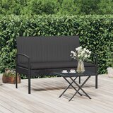  Vrtna klupa s jastukom crna 105 cm od poliratana | shoptok.hr
