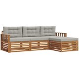  Set vanjskih sofa 4 kom. Prirodna i svjetlosiva Prirodna i svijetlo siva 249,5 x 162,5 x 73 cm | Shoptok.si
