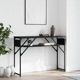  The Living Store Konzolna mizica s polico črna 105x30x75 cm inženirski les - Konzolna Mizica, (21442381) Cene