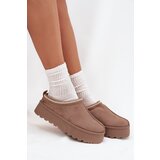 Boto Low Women's Snow Boots With Embroidery On Platform Dark Beige Narirya | shoptok.hr