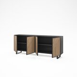 Marckeric Crna/u prirodnoj boji komoda u dekoru hrasta 201x80x40 cm Alana – | shoptok.hr