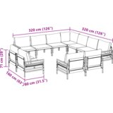 vidaXL Vrtna sedežna garnitura 11 pcs Antracitna Jeklo | Shoptok.si