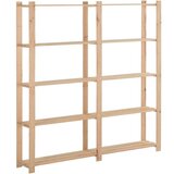  5-nadstropni regal s policami 170x28,5x170 cm trdna borovina | Shoptok.si