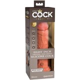 King Cock Elite 8 - realistični vibrator s vakuumom 20 cm (tamno prirodni) | shoptok.hr