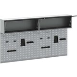  Set alatnog ormara i ploče s kukama od 6 dijelova montiran na zid crni metal | shoptok.hr