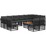  Set vanjskih sofa 13 pcs Crna i tamno siva Poliester - Crna i tamno siva sa stolom | shoptok.hr