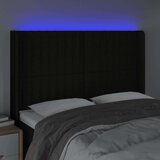  Uzglavlje crno 147 x 16 x 118/128 cm od tkanine | shoptok.hr