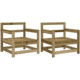  The Living Store Vrtni stoli 2 kosa impregnirana borovina - Vrtni Stol, (21443932) | Shoptok.si