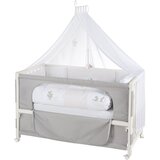 Roba Bela/siva otroška posteljica na koleščkih 60x120 cm Fox & Bunny – u
