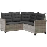  Vrtna sofa sa stolom i jastucima L-oblika siva poli ratan | Eponuda.com