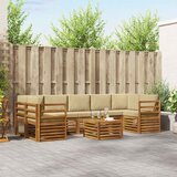  Set vanjskih sofa 8 pcs Prirodna i bež Čvrsto drvo akacije | shoptok.hr