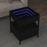 vidaXL Klubska mizica z neskončnimi LED črna 40x40x51 cm Cene