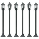 vidaXL vrtne ulične svetilke 6 kosov E27 110 cm aluminij temno zelene Cene