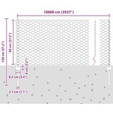  Stupovi za ogradu 11 kom U- kanal 80 cm pocinčani čelik Šesterokutna ograda 0.8x100 m pocinčani čelik | shoptok.hr